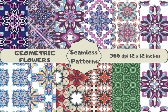 Geometric Flower Seamless Pattern: A Versatile Design for Creative Projects