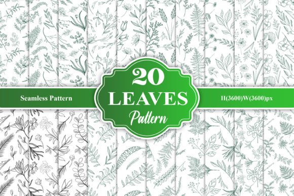 Hand Drawn Leaves Seamless Pattern