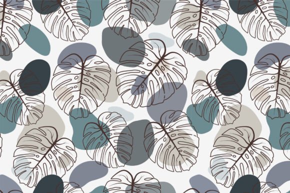 Monstera Deliciosa Leaf Seamless Pattern