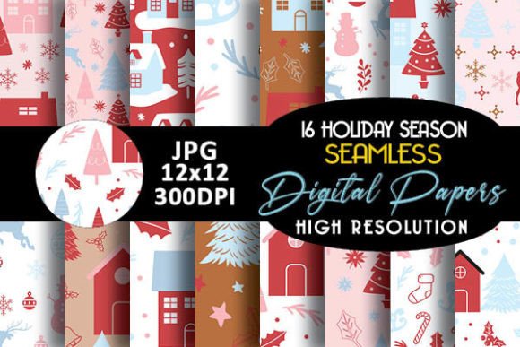 Neutral Holiday Season Digital Papers