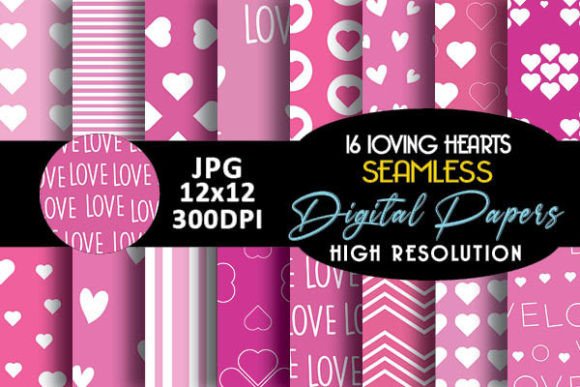 Pink Loving Hearts Digital Papers