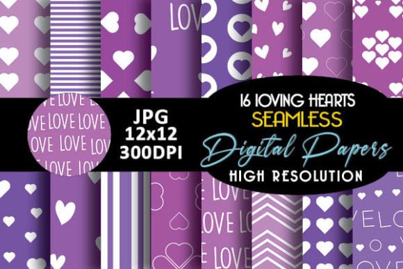 Purple Loving Hearts Digital Papers: A Versatile Resource for Creative Projects