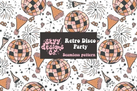 Retro Disco Party Seamless Pattern